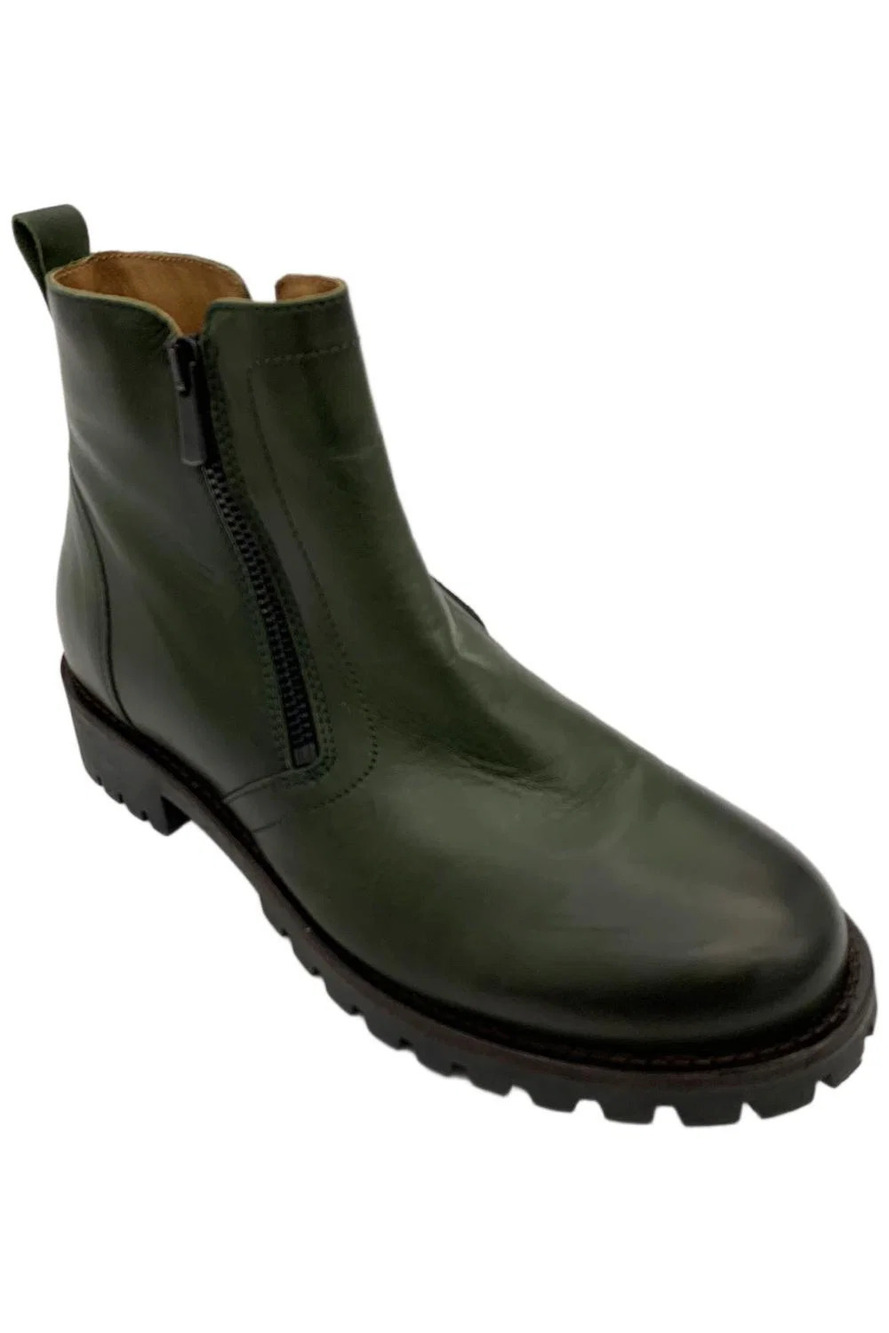 Miz Mooz Women's Alise Side Zipper Ankle Boots Forest - Medium